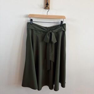 Grace Karin Forest Green A-Line Skirt with Waist Tie – Size Large